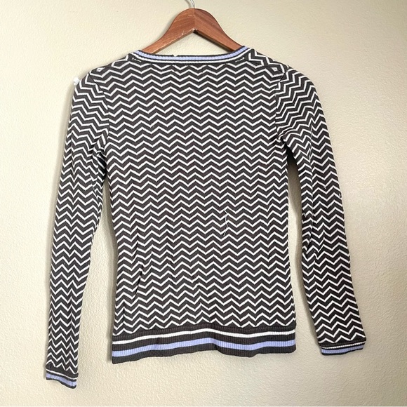 Patagonia Chevron Stripe Scoop Neck Knit Merino Wool Sweater Brown Cream Small - Picture 6 of 6